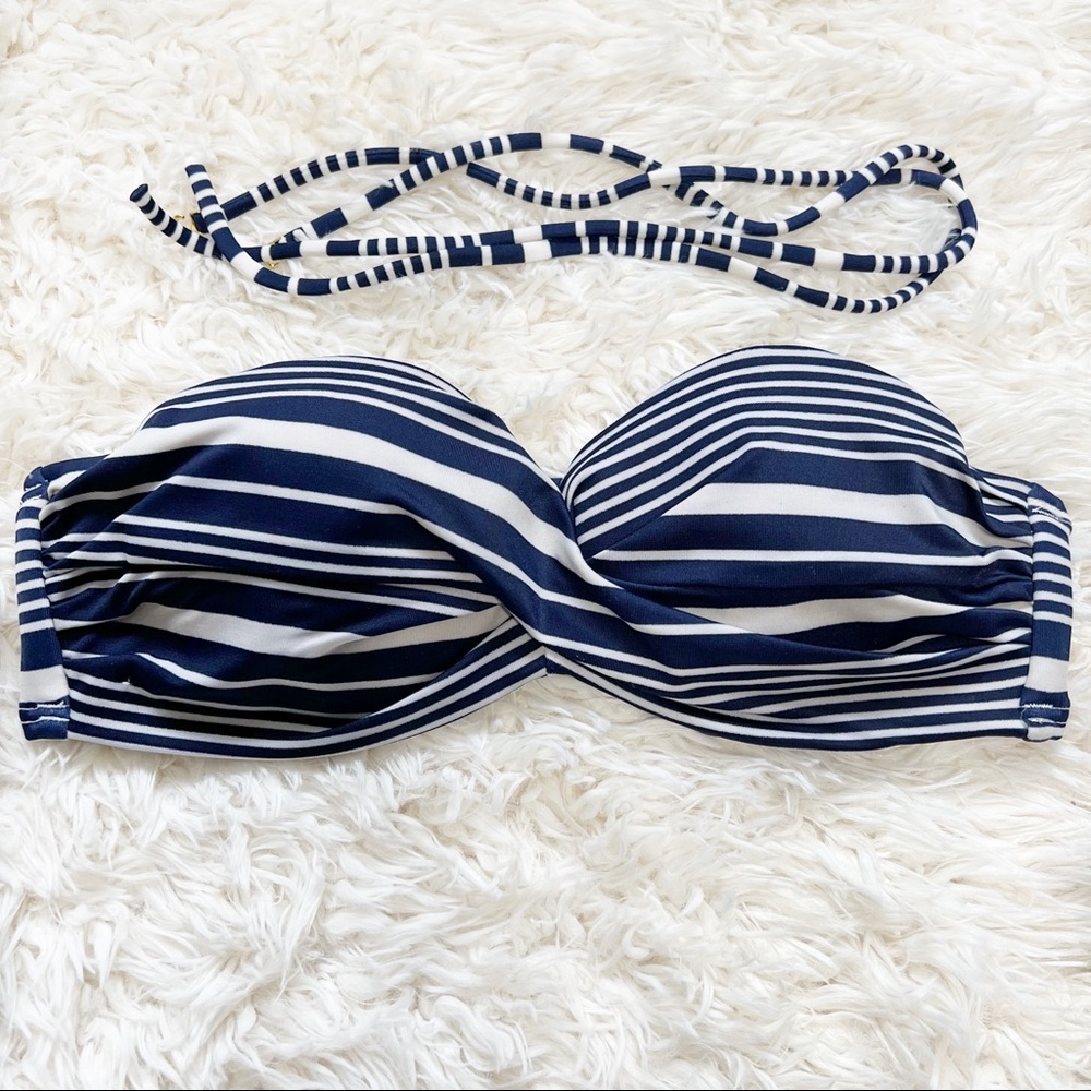 VS Push-Up Bathing Suite Top - Blue & White Stripes